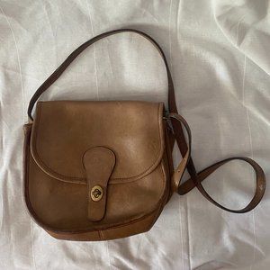 Vintage COACH PURSE Leather Brown Saddle Bag, Crossbody rare